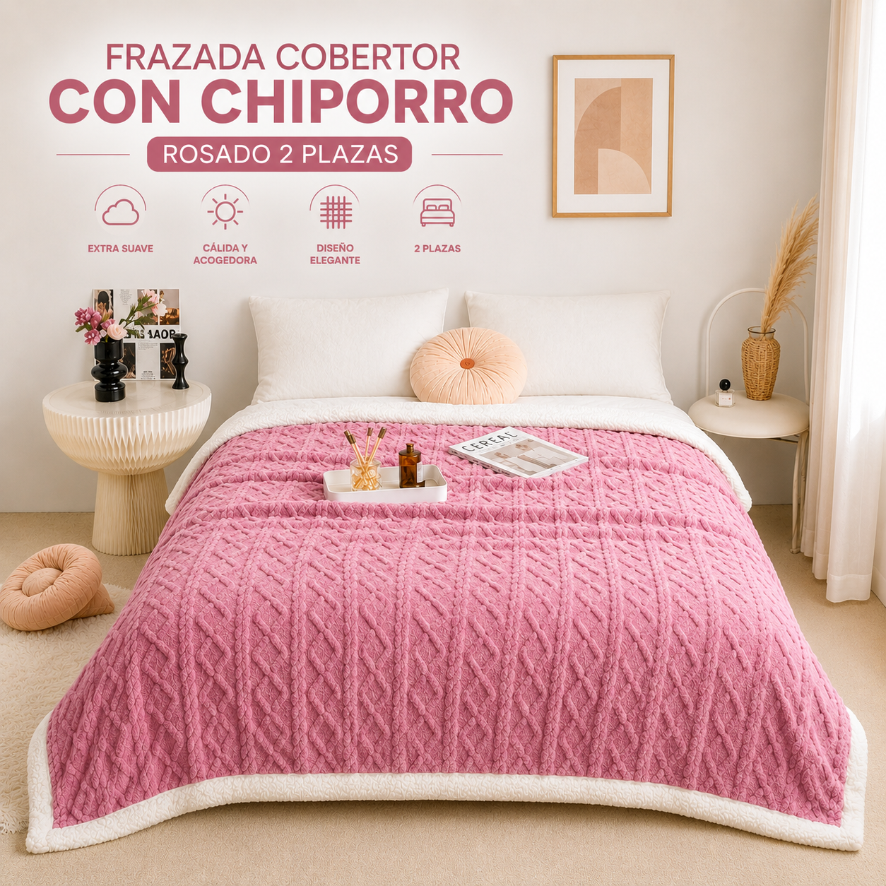 Frazada Cobertor con Chiporro 2 Plazas