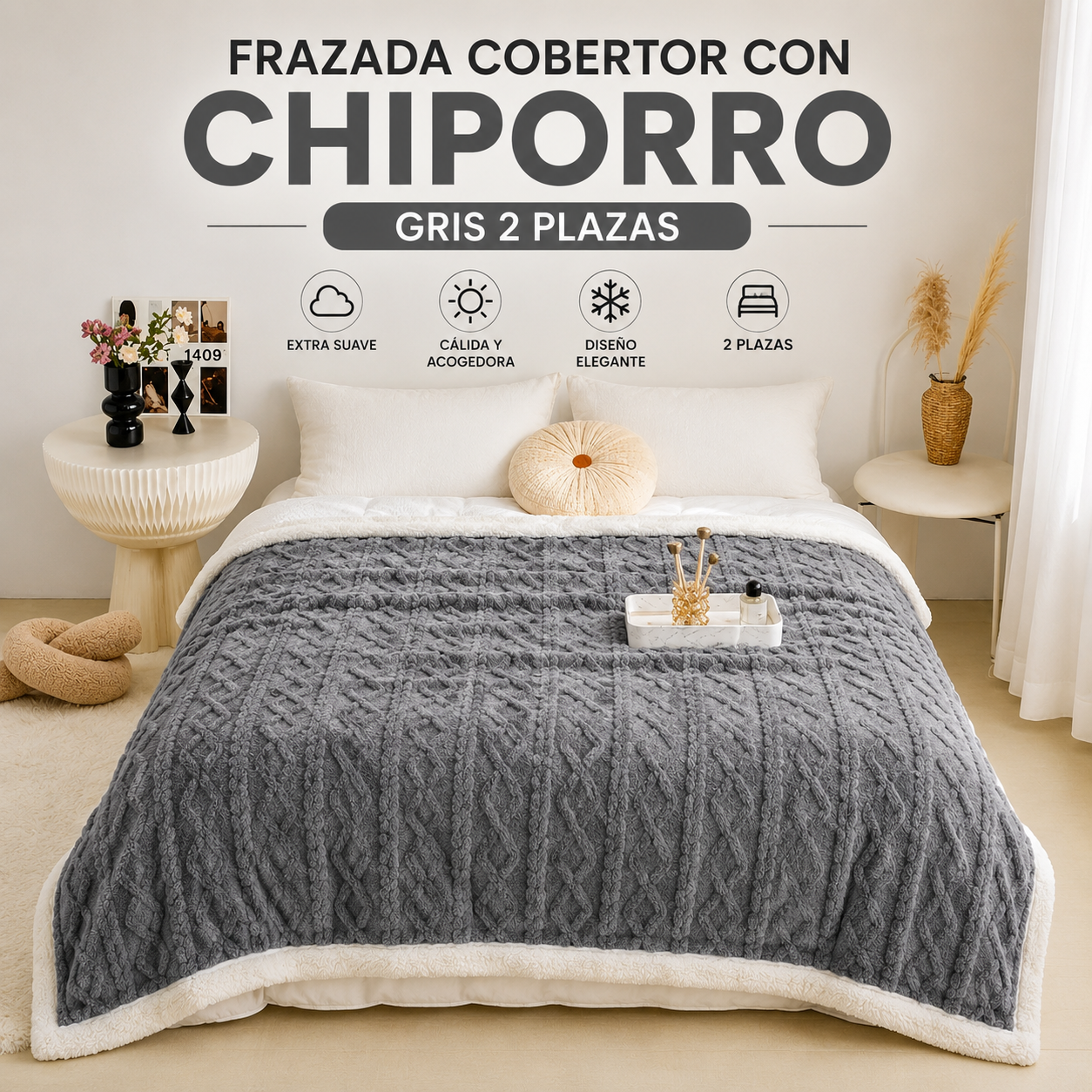 Frazada Cobertor con Chiporro 2 Plazas